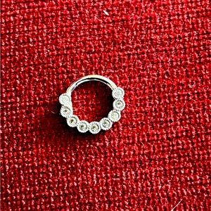 14k gold white 18g nose/earring